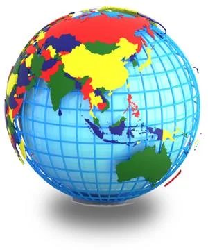 Asia on earth 스톡 일러스트