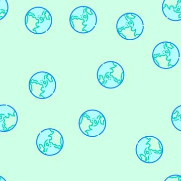 Asia earth planet map vector seamless pattern Stock Illustration