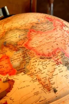 Asia on the globe Stock Photos