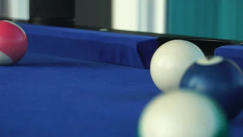 Asia guy playing pool in a pool club Stock Footage 287104829