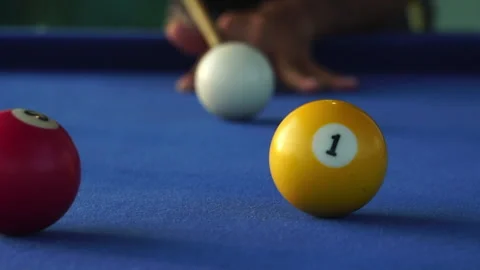 Asia guy playing pool in a pool club Stock Footage 287105454