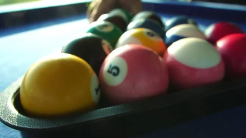 Asia guy playing pool in a pool club Stock Footage 287112469