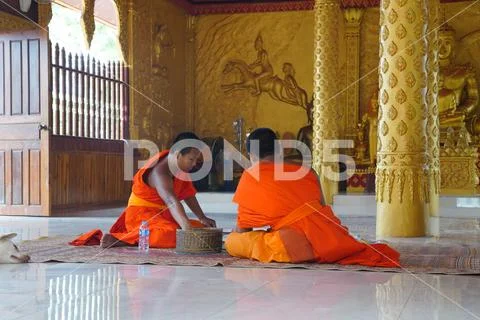 Asia Laos Luang Prabang Places of Worship Wat Naza Osukhara 20190316 03162019 Stock Photos