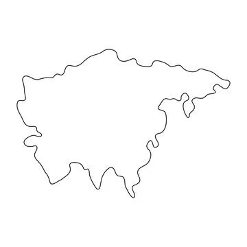 Asia line continent. Stock Illustration