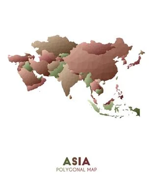 Asia Map. actual low poly style continent map. Enchanting vector illustration イラスト素材