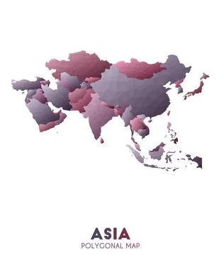 Asia Map. actual low poly style continent map. Fantastic vector illustration. Illustrazione stock