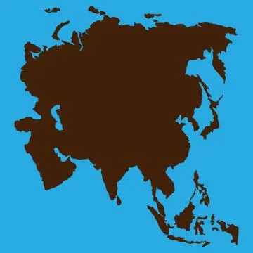 Asia map card 3D Vector illustration Stock Illustration