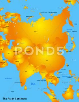 Asia map Stock Illustration