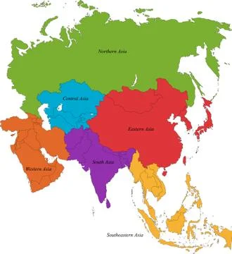 Asia map Stock Illustration