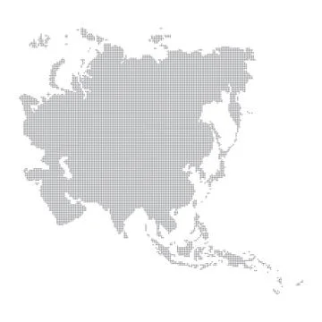 Asia map made from halftone dot pattern Stock Illustration