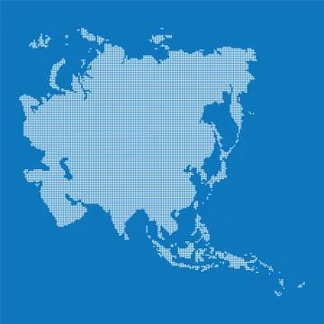 Asia map made from halftone dot pattern Stock Illustration