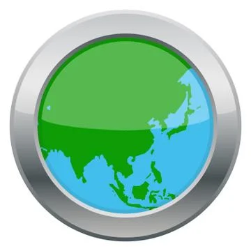 Asia Map Silver Icon Stock Illustration