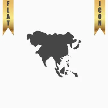 Asia map vector Stock Illustration
