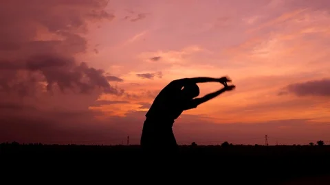 Asia men are exercising. Stock Footage