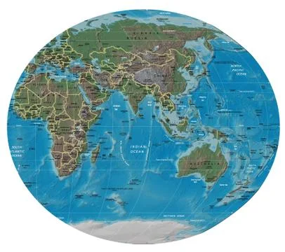 Asia Oceania map Stock Illustration