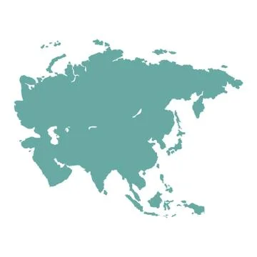 Asia outline world map Stock Illustration