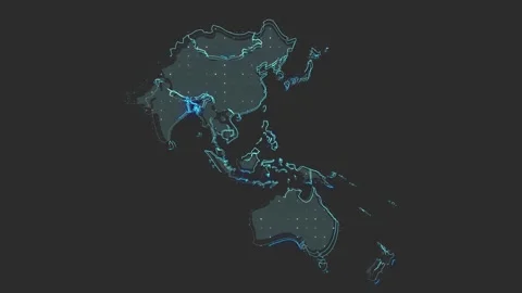 Asia pacific map Stockbeeldmateriaal 169450334