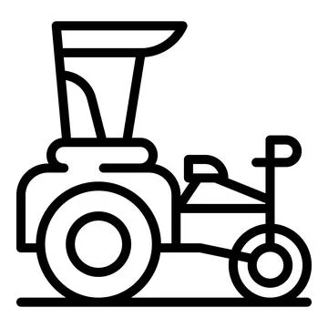 Asia rickshaw icon outline vector. Trishaw bike Stock Illustration