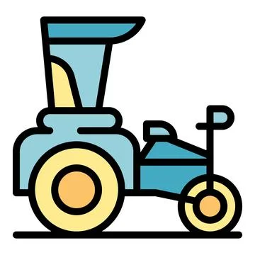 Asia rickshaw icon vector flat Stock Illustration