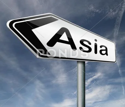 Asia road sign Stock Illustration