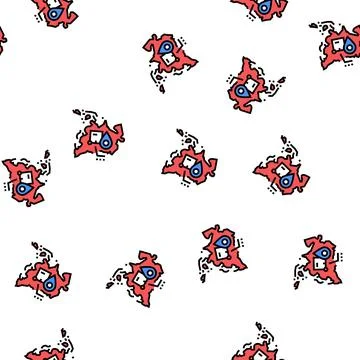 Asia shipment tracking vector seamless pattern Stock Illustration