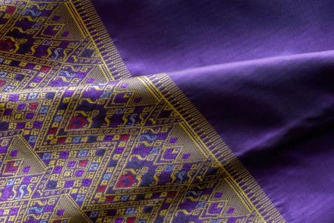 Asia silk fabric pattern background Stock Photos