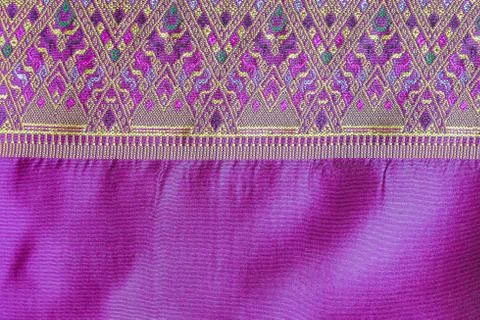 Asia silk fabric pattern background Stock Photos