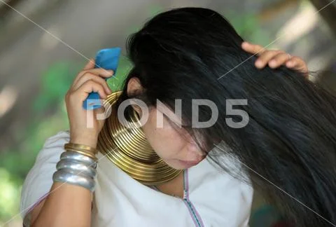 ASIA THAILAND CHIANG MAI WOMEN LONGNECK Stock Photos