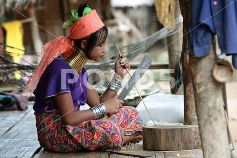 ASIA THAILAND CHIANG MAI WOMEN LONGNECK Stock Photos