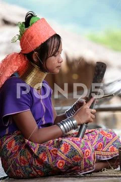 ASIA THAILAND CHIANG MAI WOMEN LONGNECK Stock Photos