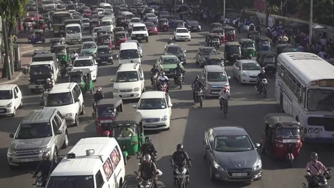 Asia traffic jam Stock Footage 82313837