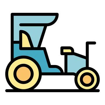 Asia tricycle icon vector flat Stock Illustration