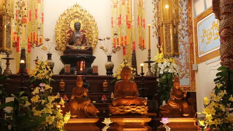 Asian altar buddha Stock Footage 105104676