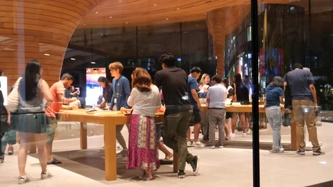 Asian Apple Store Stock Footage 274090039
