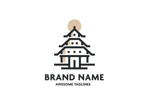 Asian Architecture Logo Stock Illustration