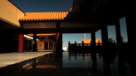 Asian Architecture Silhouette Stock Footage 4590420