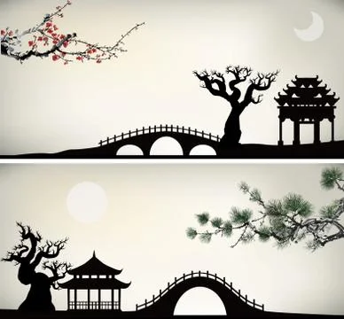 Asian background Stock Illustration