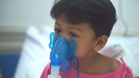 An Asian boy, about 2 years and 6 months old Sick from RSV virus Stock Footage 119068836