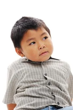 Asian boy contemplating Stock Photos