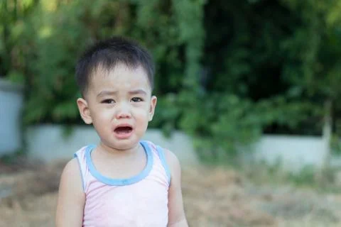 Asian boy is crying Foto stock