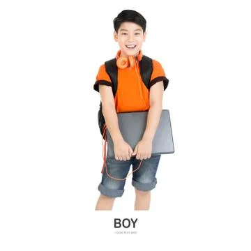 Asian boy isolate on white background. Stock Photos