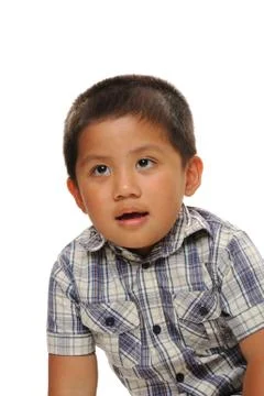 Asian boy looking up Stock Photos