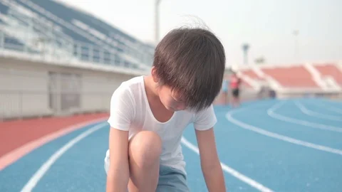 Asian boy running during summer time Stock Footage 107044907