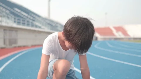 Asian boy running during summer time Stock Footage 107809706