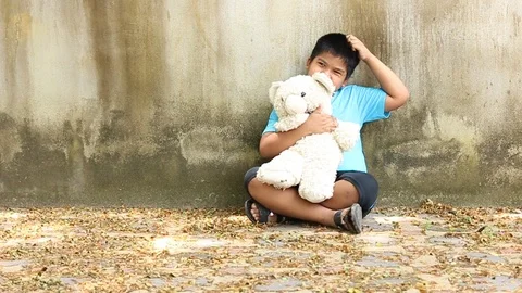 Asian boy sad alone Stock-Footage 90961297
