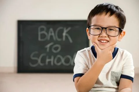 Asian boy at school, back to school concept Stock Photos