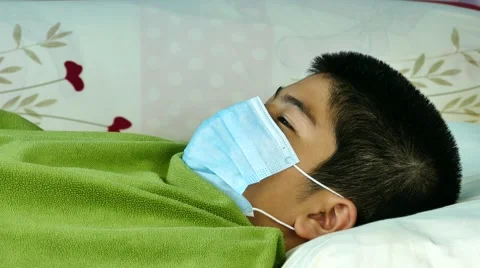Asian boy was ill. Stock-Footage 55870795