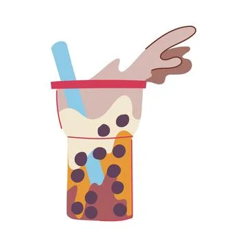 Asian bubble tea cartoon vector illustration Stock Illustration