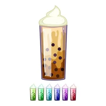 Asian bubble tea cartoon vector graphic Stock Illustration