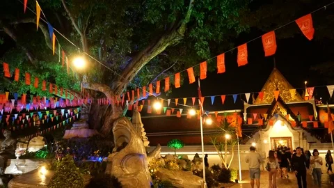 Asian Buddhists in Temple Stock-Footage 120431990